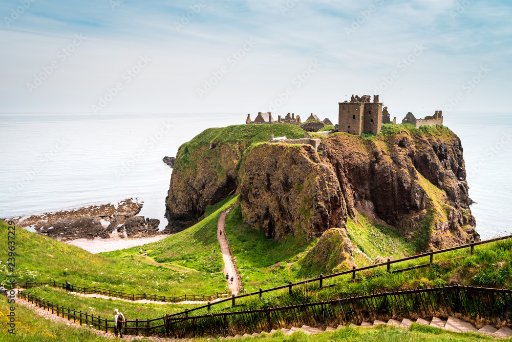 Spectacular view to Dunnottar Castle, Scotland, Great Britain