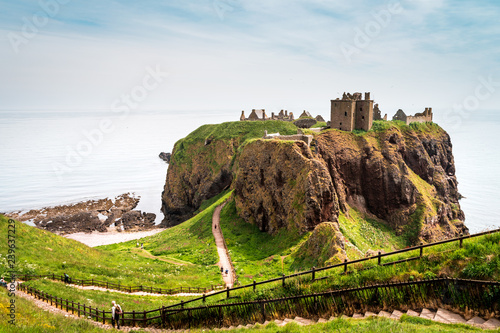 Obraz na płótnie Spectacular view to Dunnottar Castle, Scotland, Great Britain w salonie