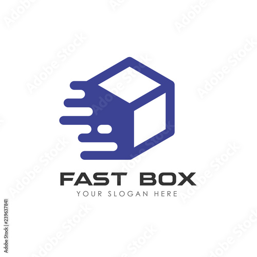fast delivery box logo design. courier logo design template