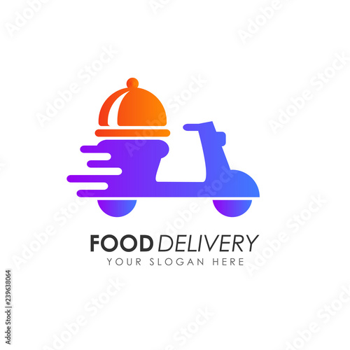 food delivery logo design vector
