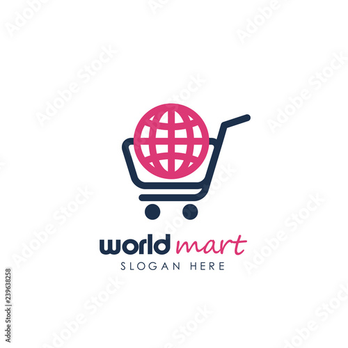 World Shop Logo Design Template. world marketplace logo design