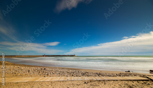 natural landscape of sea rocks and sand