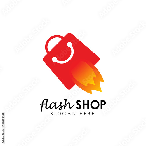 flash sale logo icon design template. flash shop logo design template