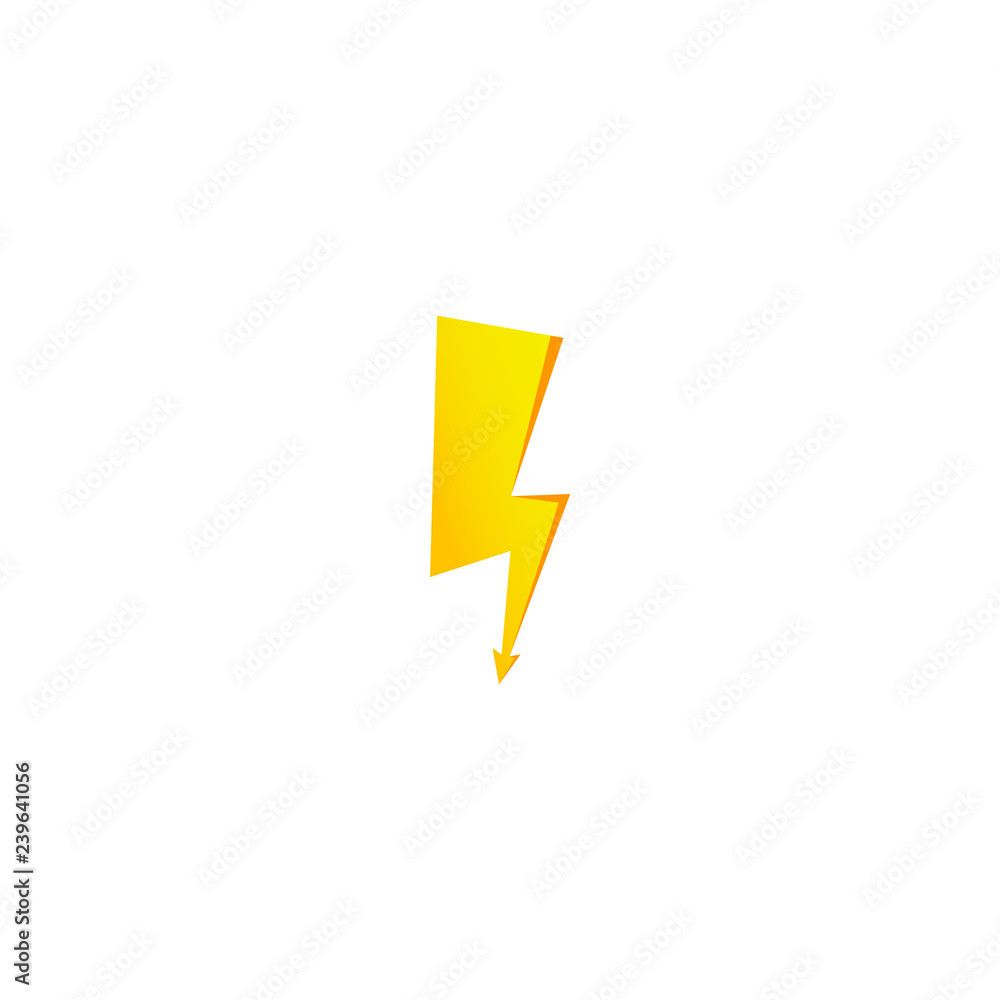 Simple yellow thunderbolt icon. Thunder, bolt and high voltage sign. Simple yellow thunderbolt icon. Thunder, bolt and high voltage sign.