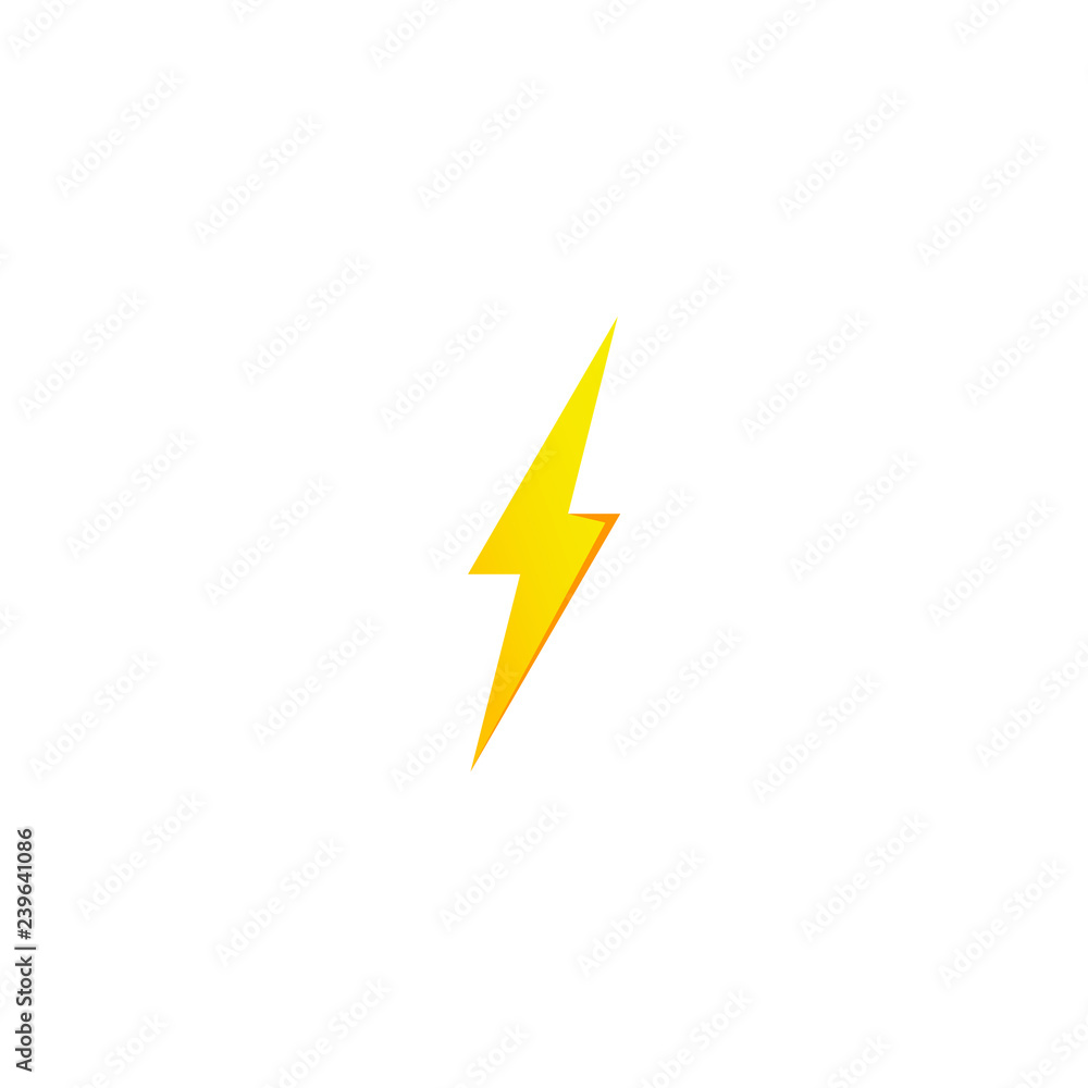 Simple yellow thunderbolt icon. Thunder, bolt and high voltage sign. Simple yellow thunderbolt icon. Thunder, bolt and high voltage sign.