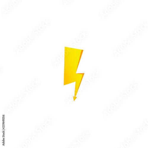 Free Download Simple yellow thunderbolt icon. Thunder, bolt and high voltage sign. - GFXLoad