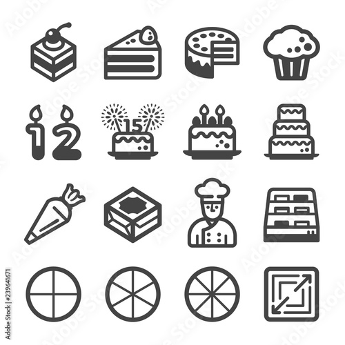 cake icon set,vector and illustration