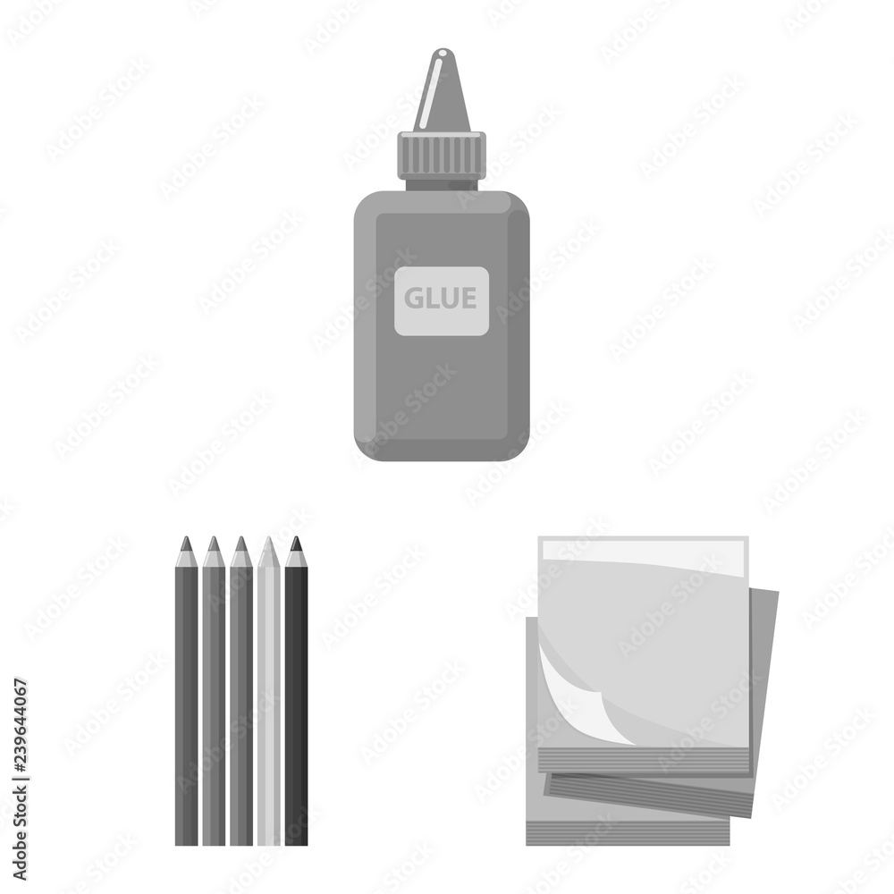 Isolated object of office and supply sign. Collection of office and school stock vector illustration.