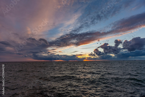 beautiful sunset on the sea  © babaroga
