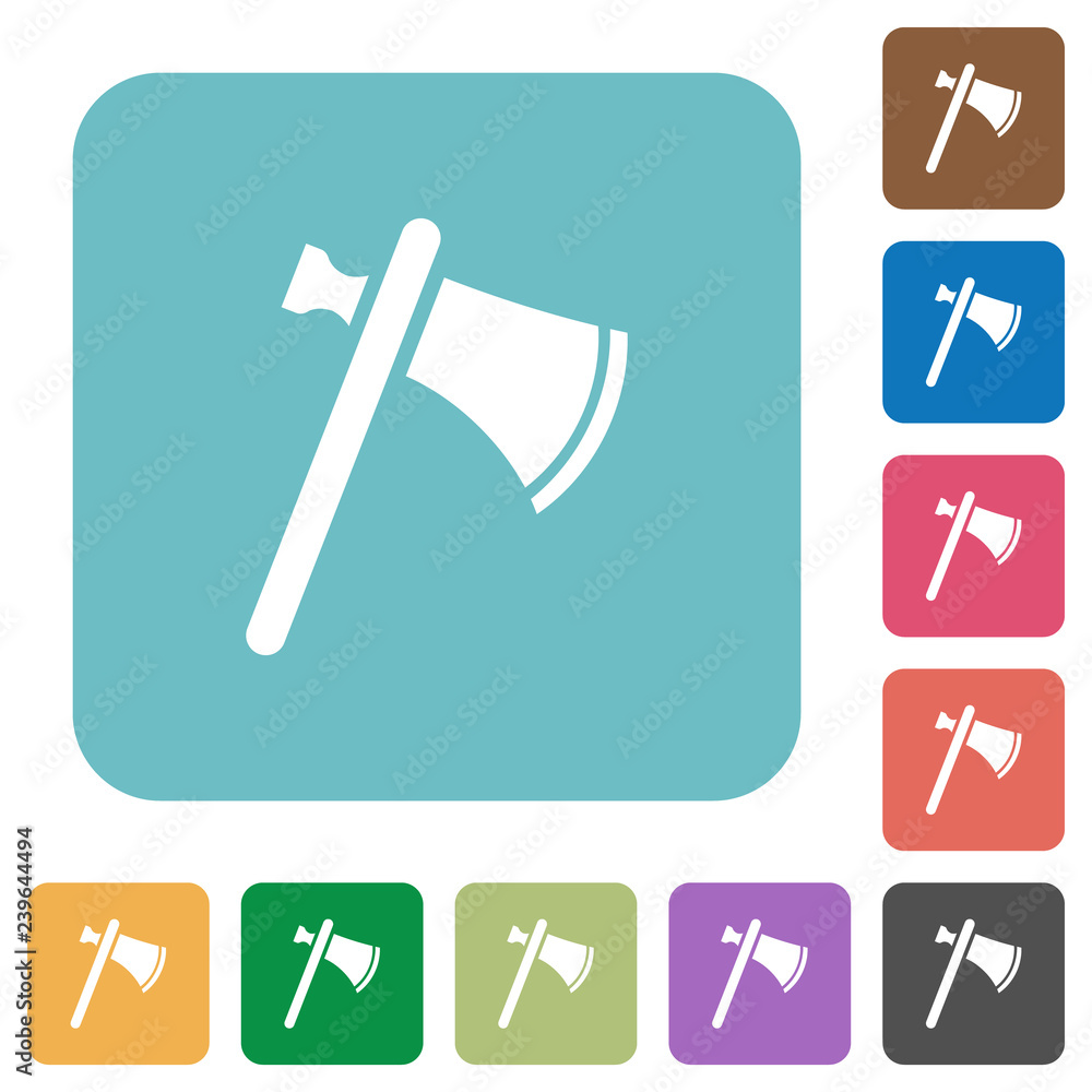 Single tomahawk rounded square flat icons Single tomahawk rounded square flat icons