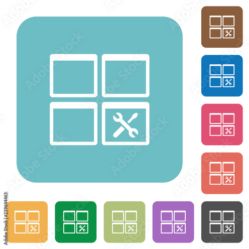 Dashboard tools rounded square flat icons