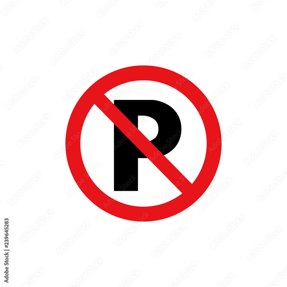Prohibition sign (pictogram) / No parking