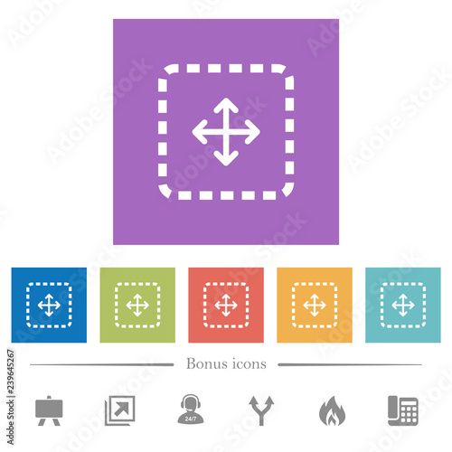 Drag object flat white icons in square backgrounds photo