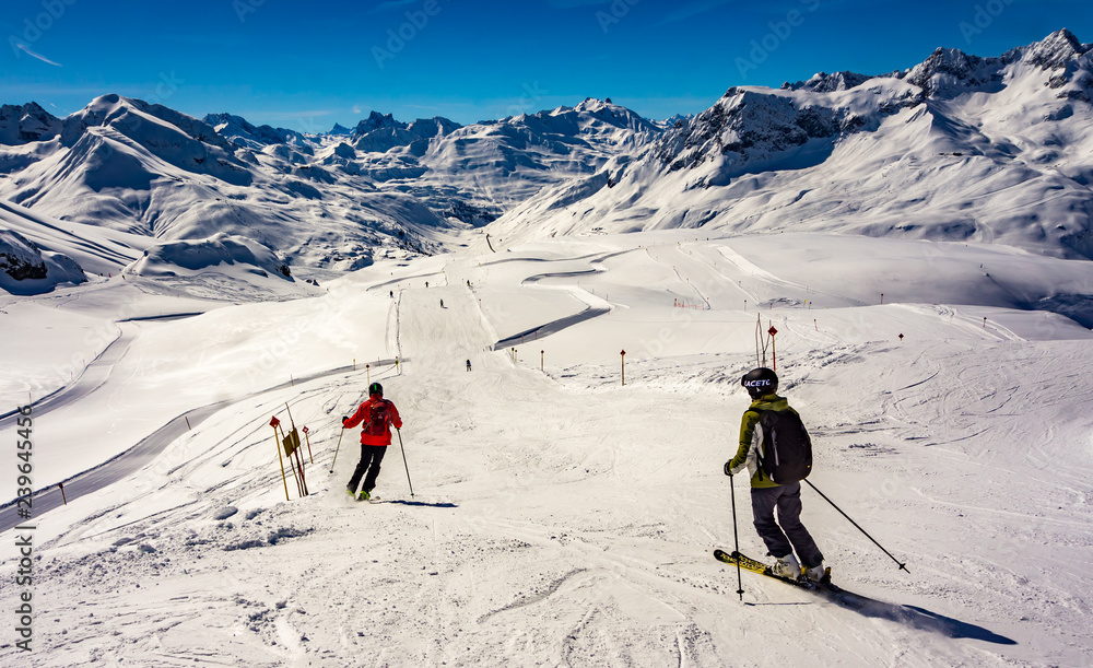 Skiing in the Alpes Mountains in Beautifull Warth in Austria