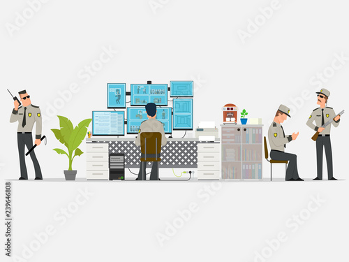 security room in which working professionals.