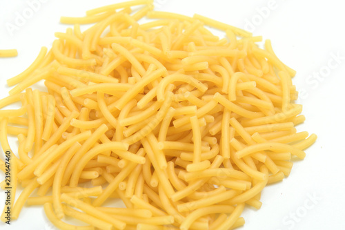 Pasta noodle on white background
