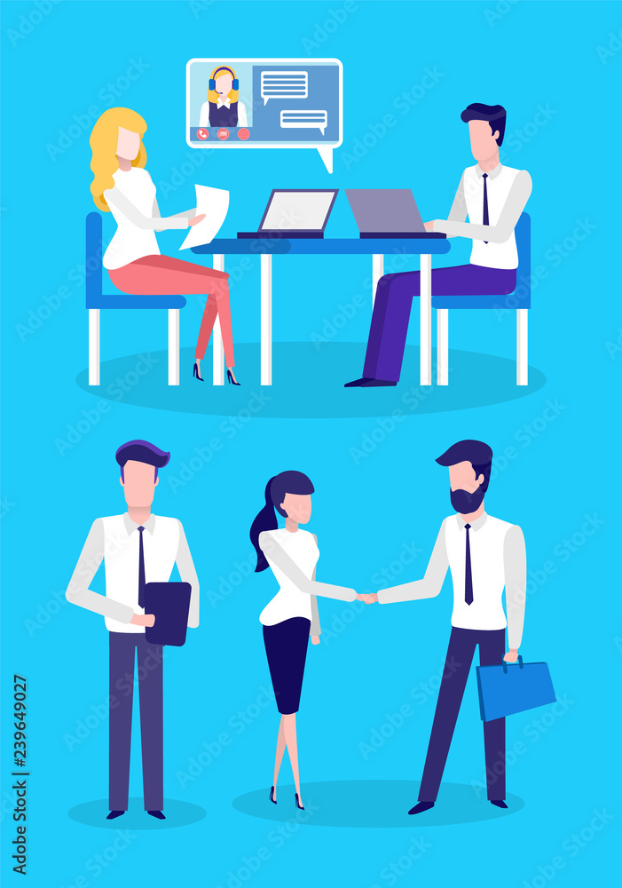 Call Center Office Workers, Online Support or Help Call Center Office Workers, Online Support or Help