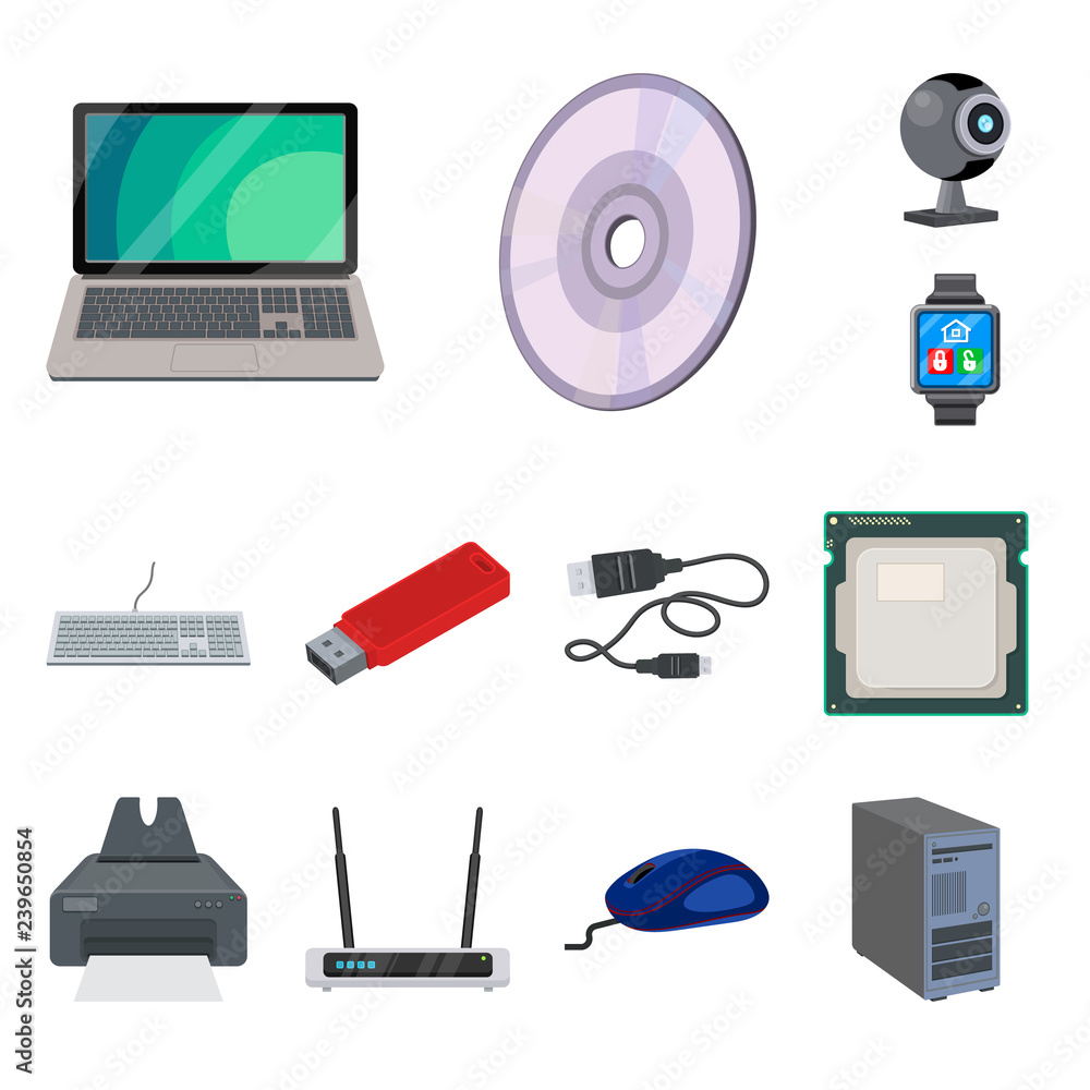 Isolated object of laptop and device symbol. Set of laptop and server vector icon for stock. Isolated object of laptop and device symbol. Set of laptop and server vector icon for stock.