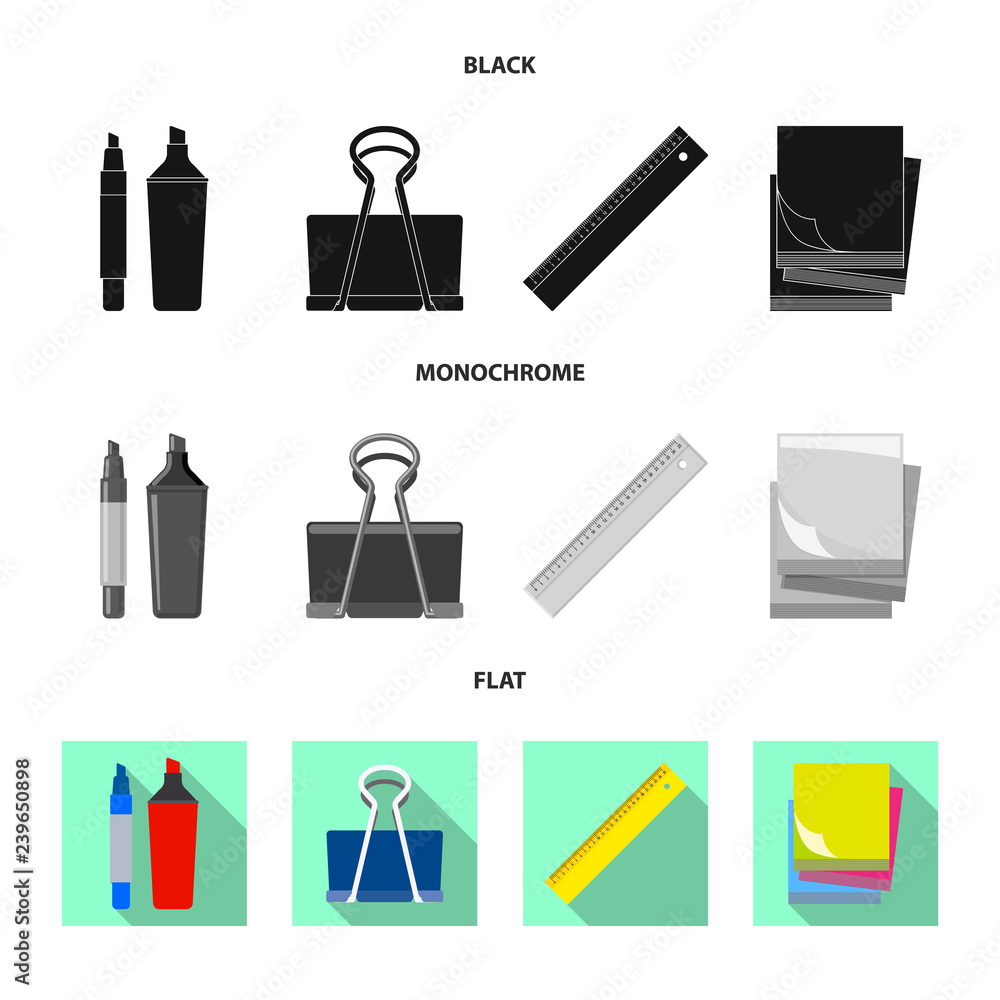 Vector design of office and supply logo. Collection of office and school vector icon for stock. Vector design of office and supply logo. Collection of office and school vector icon for stock.
