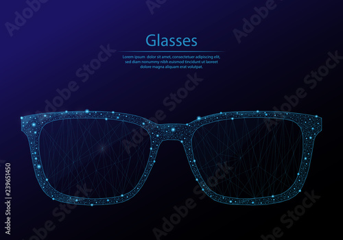 Abstract image glasses's in the form of constellations and starry sky, consisting of points and lines.