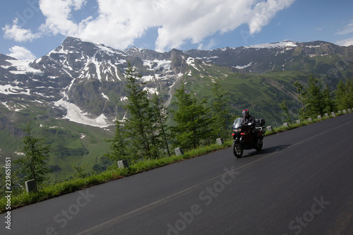 road in the mountains with moto