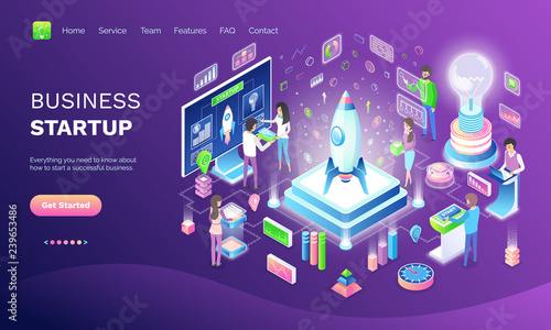 Business Startup Online Web Banner, Invention