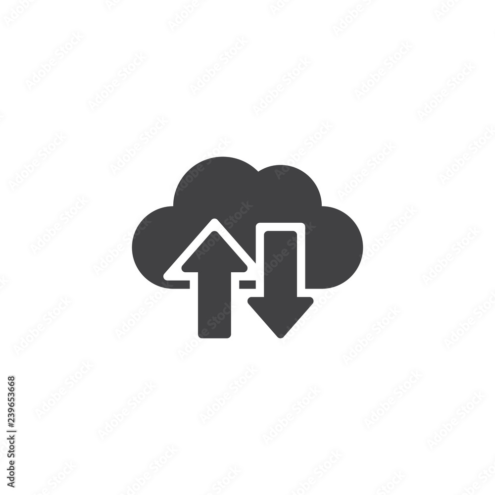 Cloud computing and arrows vector icon. filled flat sign for mobile concept and web design. Backup and restore data cloud simple solid icon. Symbol, logo illustration. Pixel perfect vector graphics Cloud computing and arrows vector icon. filled flat sign for mobile concept and web design. Backup and restore data cloud simple solid icon. Symbol, logo illustration. Pixel perfect vector graphics