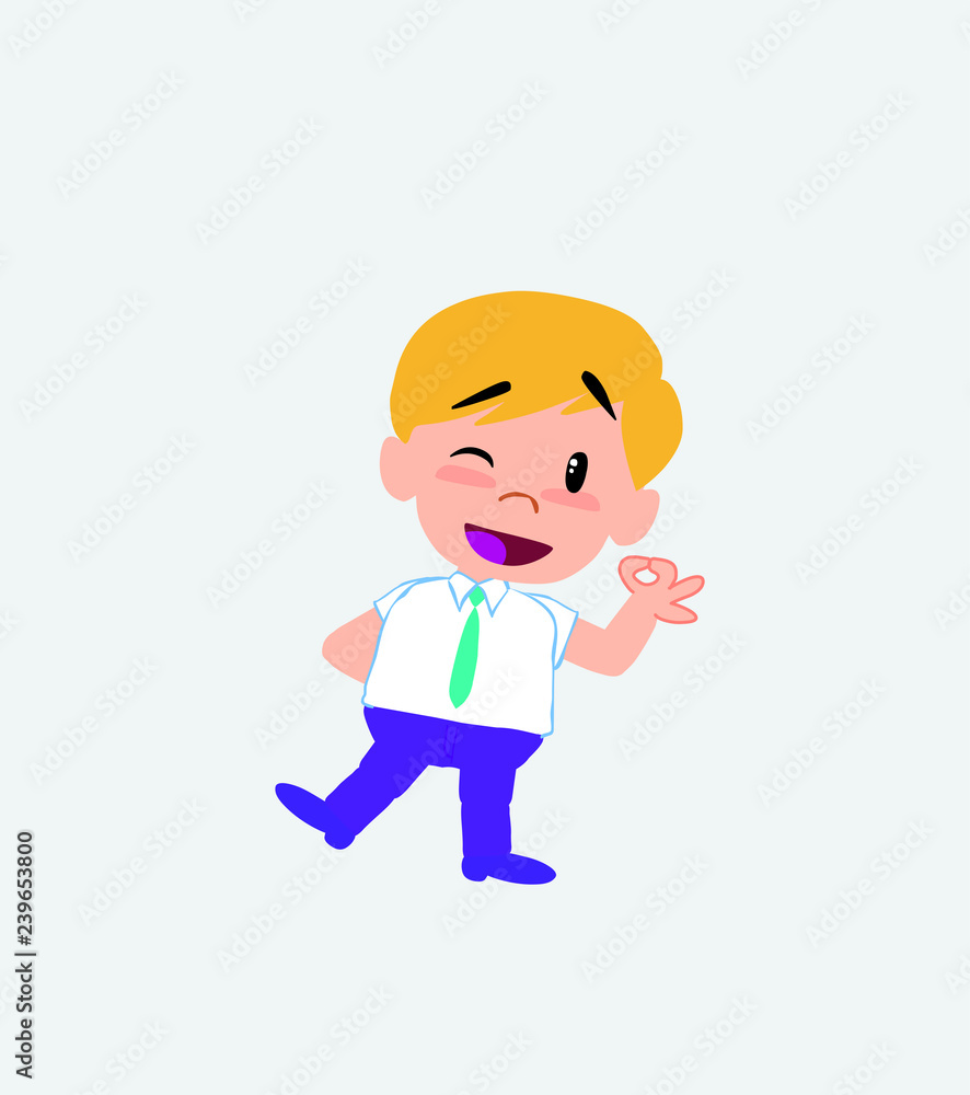 Businessman in casual style doing the OK sign with his hand. Businessman in casual style doing the OK sign with his hand.