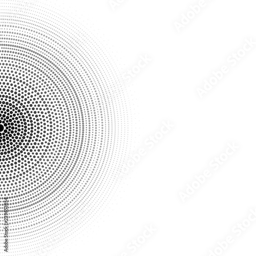 Background. Concentric circles consist of black dots.