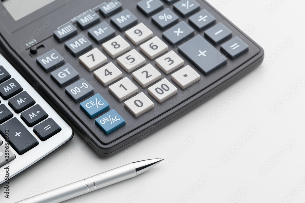 Business still life with calculator on table in office. Business still life with calculator on table in office.