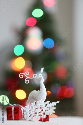 Retro image of decorations on a Christmas tree