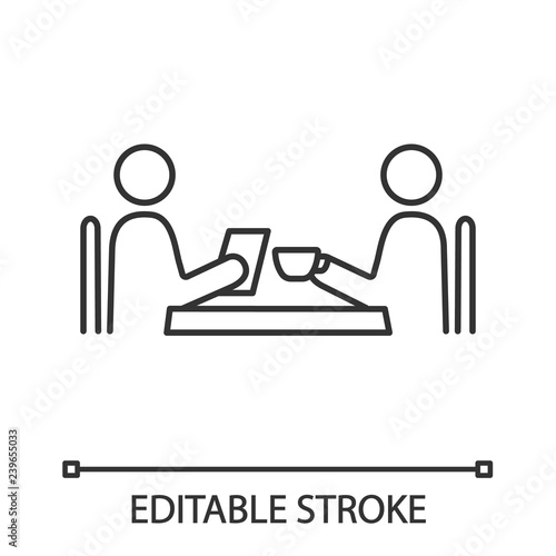 Business lunch linear icon