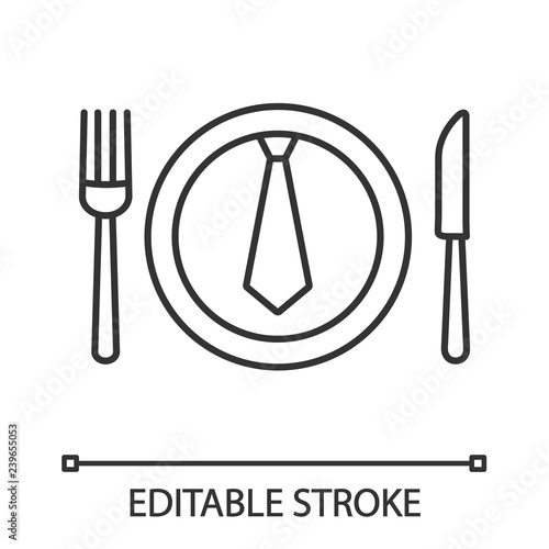 Business lunch, dinner linear icon