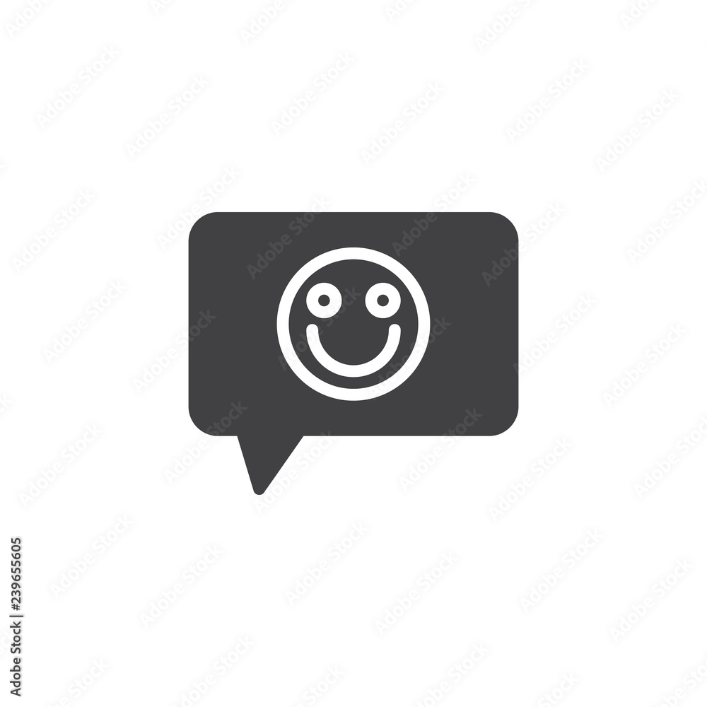 Feedback, smile emoticon vector icon. filled flat sign for mobile concept and web design. Positive speech bubble simple solid icon. Symbol, logo illustration. Pixel perfect vector graphics Feedback, smile emoticon vector icon. filled flat sign for mobile concept and web design. Positive speech bubble simple solid icon. Symbol, logo illustration. Pixel perfect vector graphics