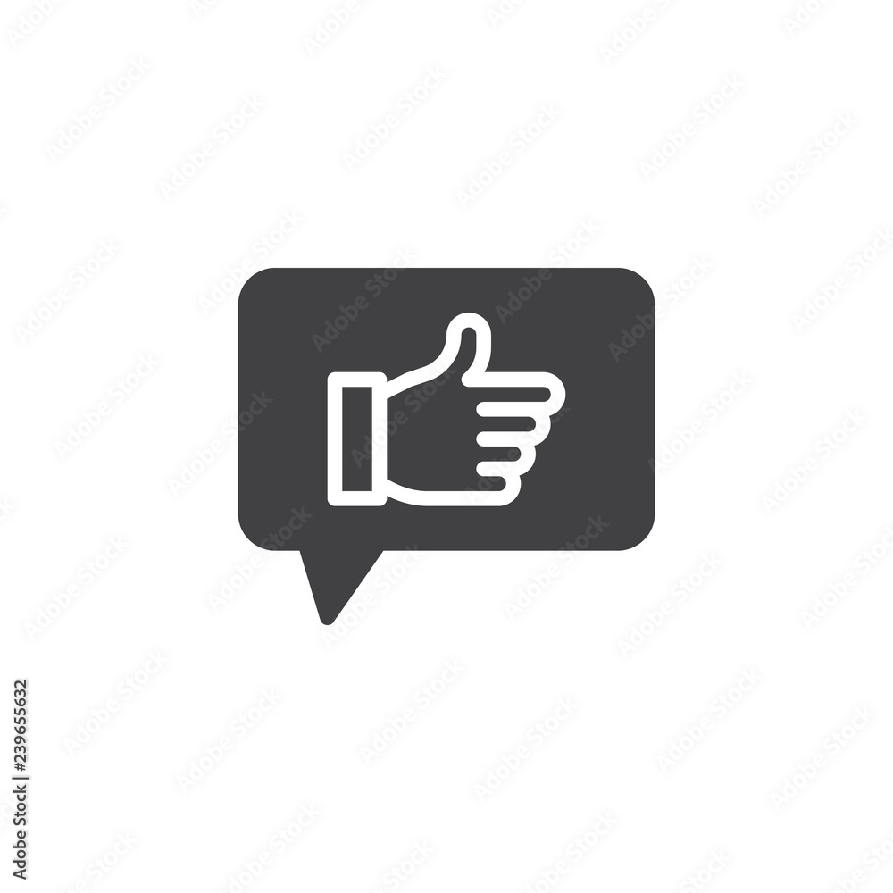 Like feedback vector icon. filled flat sign for mobile concept and web design. Thumb up speech bubble simple solid icon. Symbol, logo illustration. Pixel perfect vector graphics Like feedback vector icon. filled flat sign for mobile concept and web design. Thumb up speech bubble simple solid icon. Symbol, logo illustration. Pixel perfect vector graphics