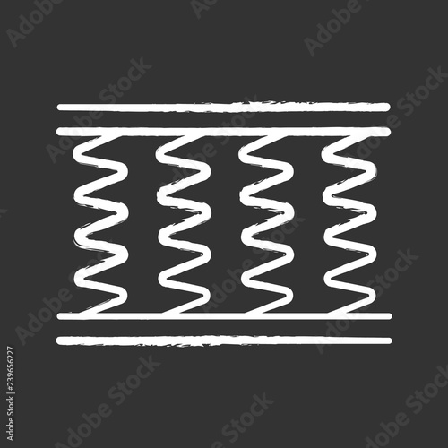 Spring bed mattress chalk icon