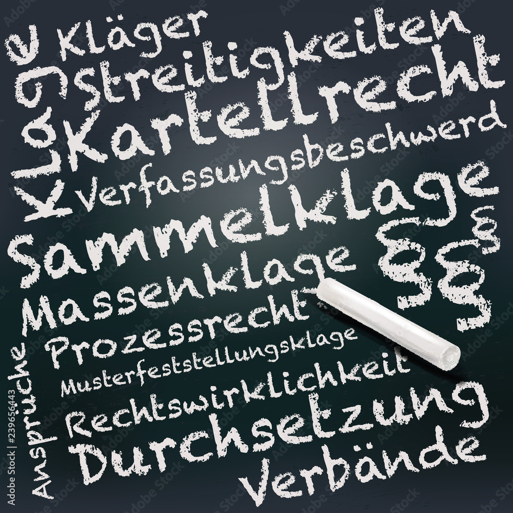 Tafel und Kreide mit Sammelklage Tafel und Kreide mit Sammelklage