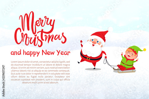 Merry Christmas and Happy New Year Greeting Card