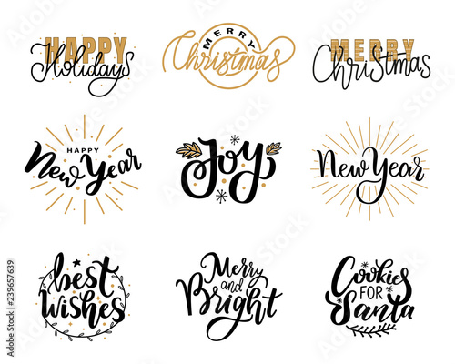 Happy Holidays Lettering Hand Drawn Doodle Text