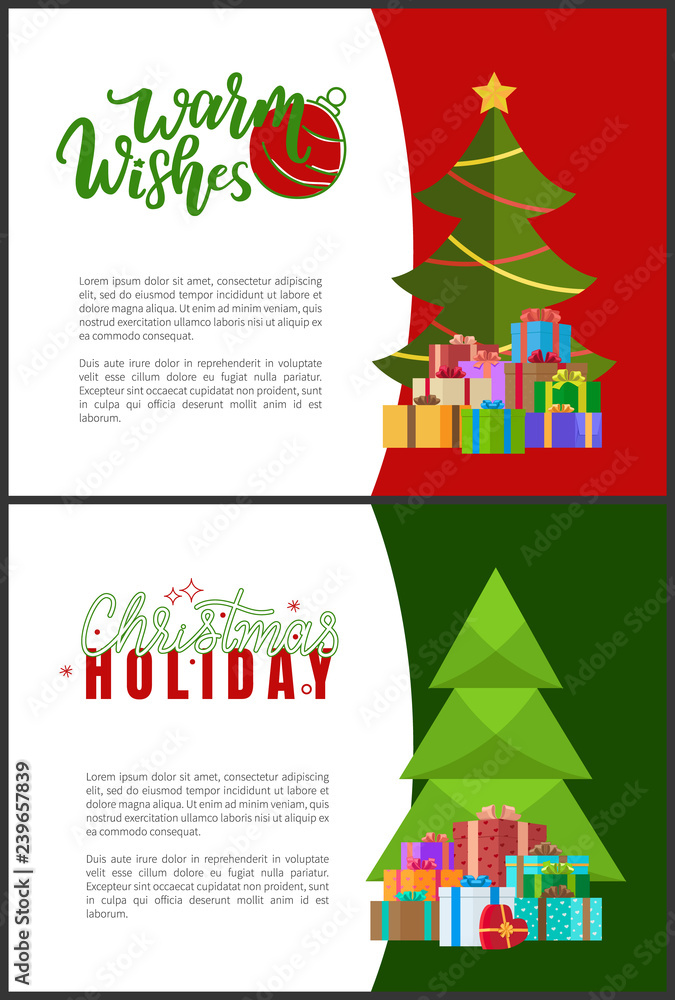 Warm Wishes and Christmas Holidays Greeting Cards