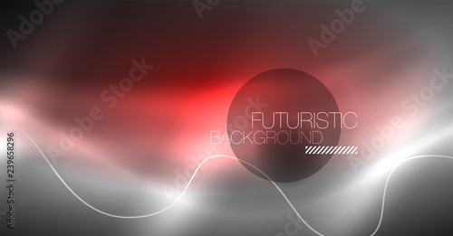 Neon lines wave background. Abstract composition
