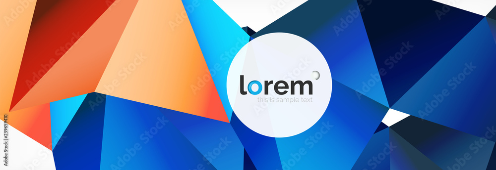 Obraz premium Vector colorful geometric triangle background, crystal banner design