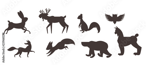 Set of animals in flat style
