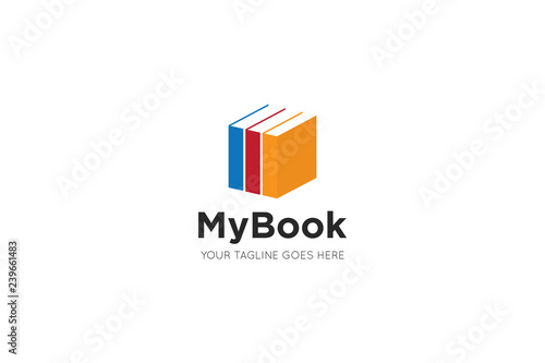 book logo and book icon design template