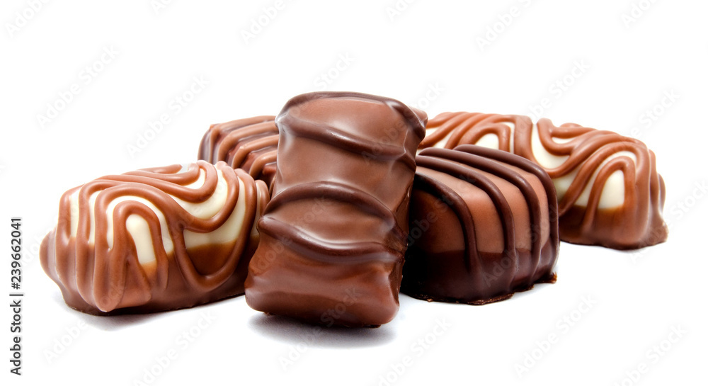 Assortment of chocolate candies sweets isolated Assortment of chocolate candies sweets isolated