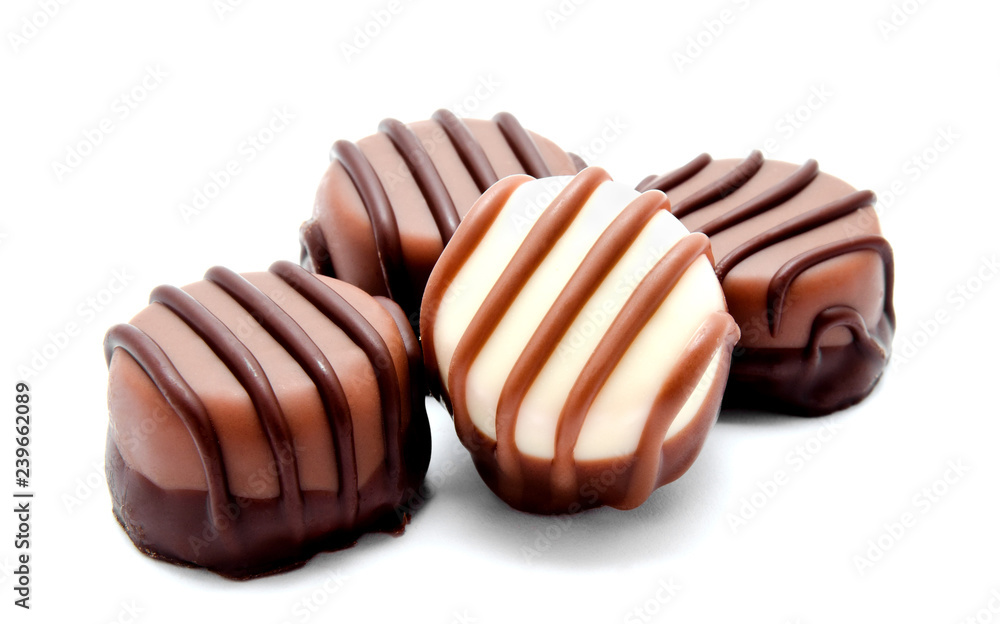 Assortment of chocolate candies sweets isolated Assortment of chocolate candies sweets isolated