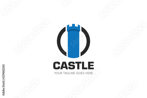 Castle logo and castle icon design template