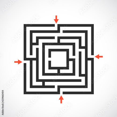 Square maze labyrinth vector icon
