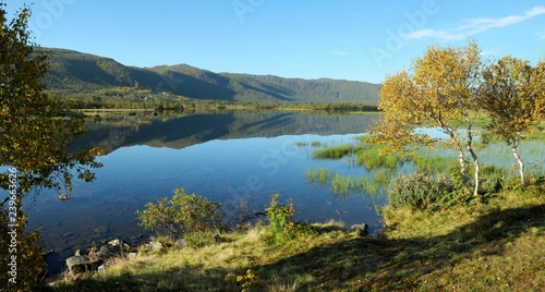 Lake and reflections at Geilo  Norway