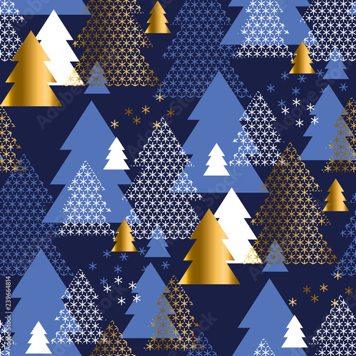 Abstract geometric Christmas tree seamless pattern